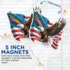 (2 Pack) Patriotic Bald Eagle Waving USA American Flag Magnets - US Pride - 5" On Longest Side - Premium Magnet - for Cars, Refrigerators, Toolboxes - Made in USA - MAG1368 view 3