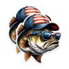 (2 Pack) Bass Fish with American Hat and Sunglasses Magnets - Magnet for Fisherman Angler - USA - 5" On Longest Side - Premium Magnet - for Cars, Refrigerators, Toolboxes - Made in USA - MAG1364 view 1