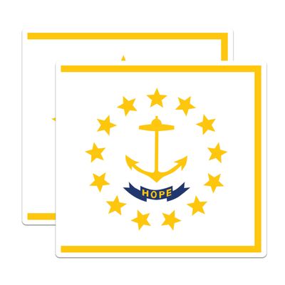 (2 Pack) Rhode Island State Flag Magnets - RI State Flag Magnet - Choose from 50 States - 5" On Longest Side - Premium Magnet - for Cars, Refrigerators, Toolboxes - Made in USA - MAG1325