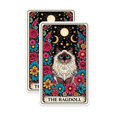 (2 Pack) The Ragdoll Cat Tarot Magnets - Ragdoll Cat Breed - for Cat Mom or Cat Dad - 5" On Longest Side - Premium Magnet - for Cars, Refrigerators, Toolboxes - Made in USA - MAG1231