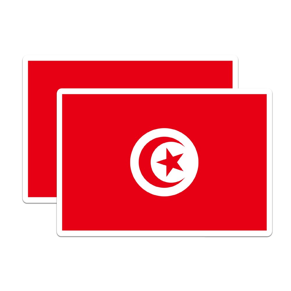(2 Pack) Tunisia World Flag Magnets - Pride - 5 Inches On Longest Side - Premium Magnet - Choose from Over 200 Countries - for Cars, Refrigerators, Toolboxes, Lockers - Made in USA - MAG0998