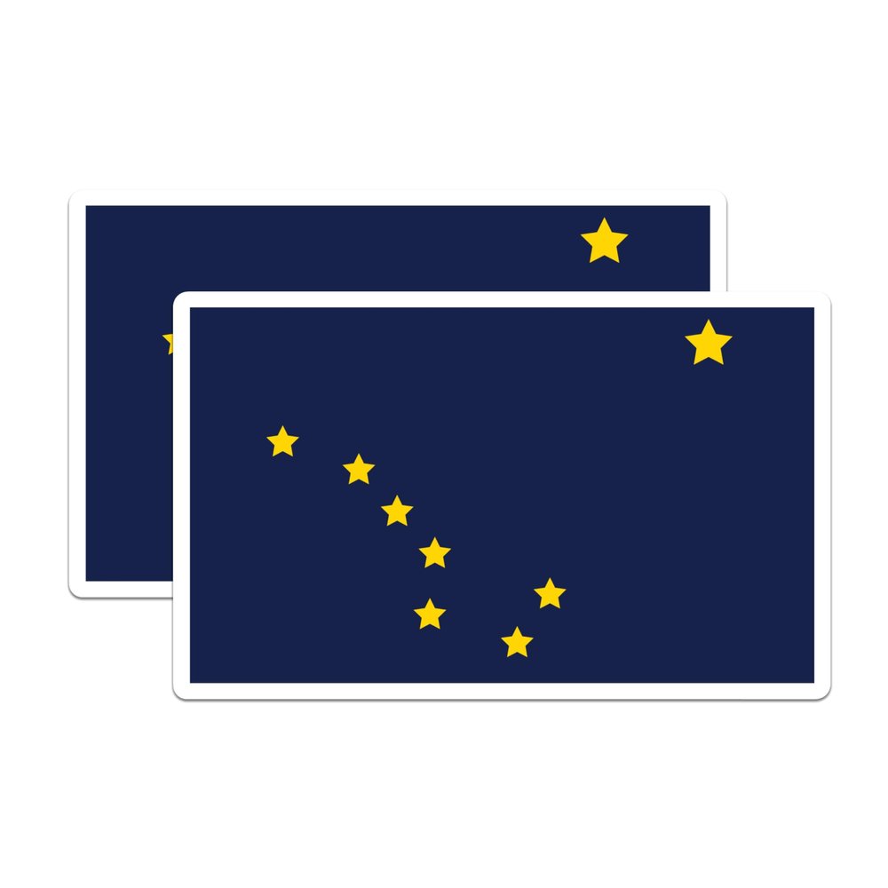 (2 Pack) Alaska State Flag Magnets - AK State Flag Magnet - Choose from 50 States - 5" On Longest Side - Premium Magnet - for Cars, Refrigerators, Toolboxes - Made in USA - MAG1288