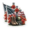 (2 Pack) American Flag with Cross Solider Boots Magnets - Remember The Fallen Military - 5" On Longest Side - Premium Magnet - for Cars, Refrigerators, Toolboxes, Lockers - Made in USA - MAG1085 view 1