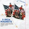 (2 Pack) American Flag with Cross Solider Boots Magnets - Remember The Fallen Military - 5" On Longest Side - Premium Magnet - for Cars, Refrigerators, Toolboxes, Lockers - Made in USA - MAG1085 view 3
