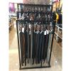 Organizer Holder Household Belt Storage RackFloor Mounted Belt Hanger, Metal Belt Display Stand Men Closet Display Stand Organizer, Ties Scarf Rack Shawls Shelf for Clothing Retail(White,100x40x150cm view 4