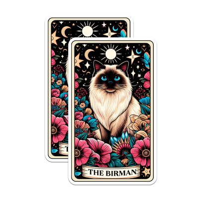 (2 Pack) The Birman Cat Breed Tarot Card Magnets - Cat Lover Cat Dad or Mom, Mama Magnets - 5" On Longest Side - Premium Magnet - for Cars, Refrigerators, Toolboxes - Made in USA - MAG1220