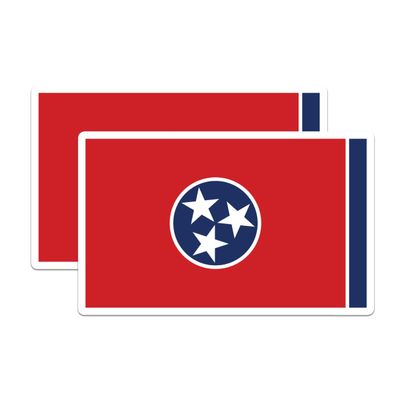 Bliss Monkey Co. (2 Pack) Tennessee State Flag Magnets - TN State Flag Magnet - 5" On Longest Side - Premium Magnet - Cars, Refrigerators, Toolboxes - Made in USA