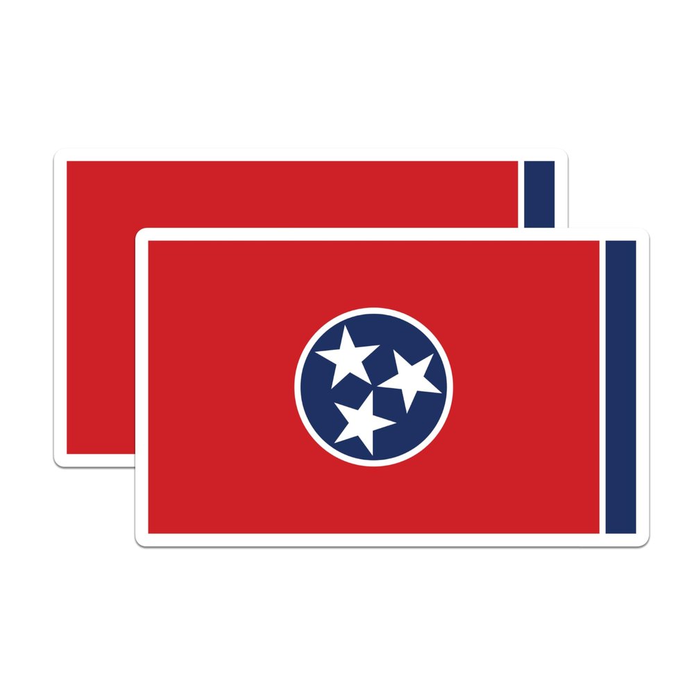 Bliss Monkey Co. (2 Pack) Tennessee State Flag Magnets - TN State Flag Magnet - 5" On Longest Side - Premium Magnet - Cars, Refrigerators, Toolboxes - Made in USA