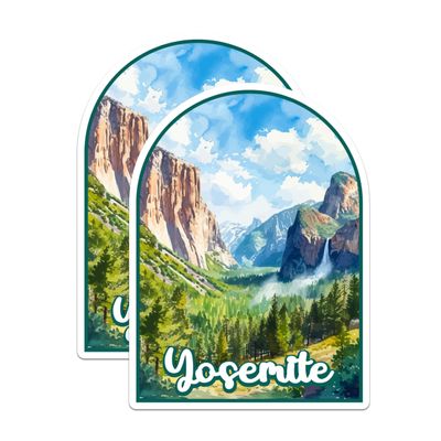 (2 Pack) Yosemite National Park Bumper Magnet - US National Park - Choose from 63 Parks - 5" On Longest Side - Decal for Car Bumper, Laptop, Water Bottle, Wall, and Window - MAG1549