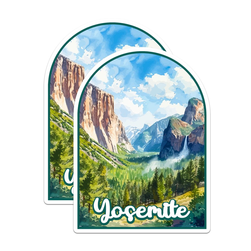 (2 Pack) Yosemite National Park Bumper Magnet - US National Park - Choose from 63 Parks - 5" On Longest Side - Decal for Car Bumper, Laptop, Water Bottle, Wall, and Window - MAG1549