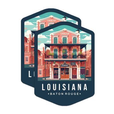 (2 Pack) Louisiana State and Capitol Magnets - LA State Magnet - Choose from 50 States - 5" On Longest Side - Premium Magnet - for Cars, Refrigerators, Toolboxes, Lockers - Made in USA - MAG1474