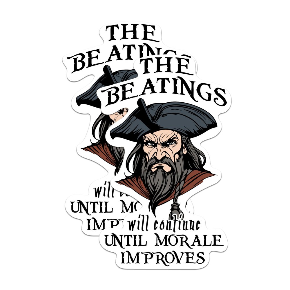 (2 Pack) The Beatings Will Continue Until Morale Improves Magnets - 5" On Longest Side - Premium Magnet - for Cars, Refrigerators, Toolboxes, Lockers - Made in USA - MAG1633