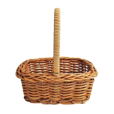 HomeLoft Basics Mini Rattan Woven Basket with Handle Ornament for Photography Props Sturdy