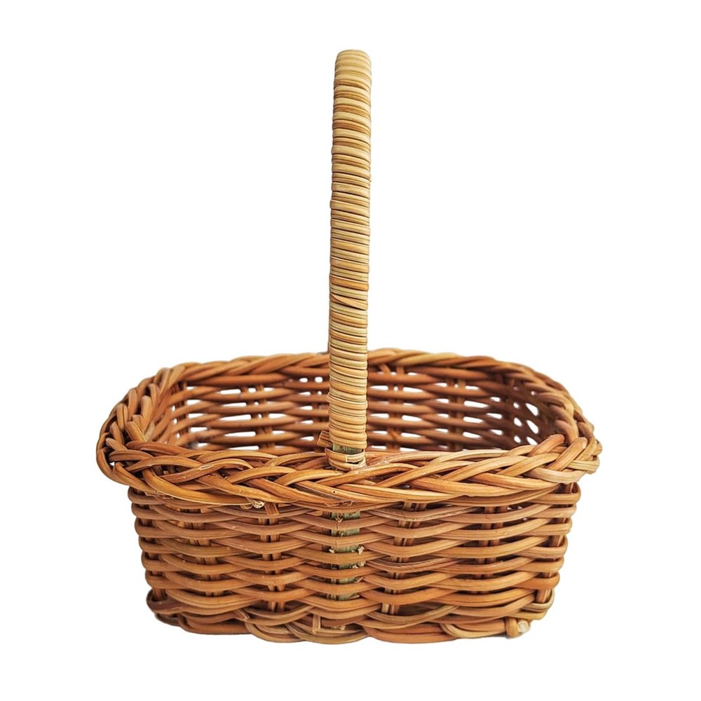 HomeLoft Basics Mini Rattan Woven Basket with Handle Ornament for Photography Props Sturdy