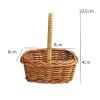 HomeLoft Basics Mini Rattan Woven Basket with Handle Ornament for Photography Props Sturdy view 3