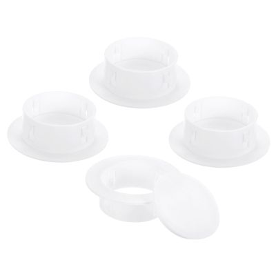 PATIKIL Air Conditioning Wall Hole Cover, 4Pcs Air Conditioner Blocking Hole Plug Decoration Water Pipe Sealing Plate Cover for 3.2" - 3.6" Diameter Hole, White