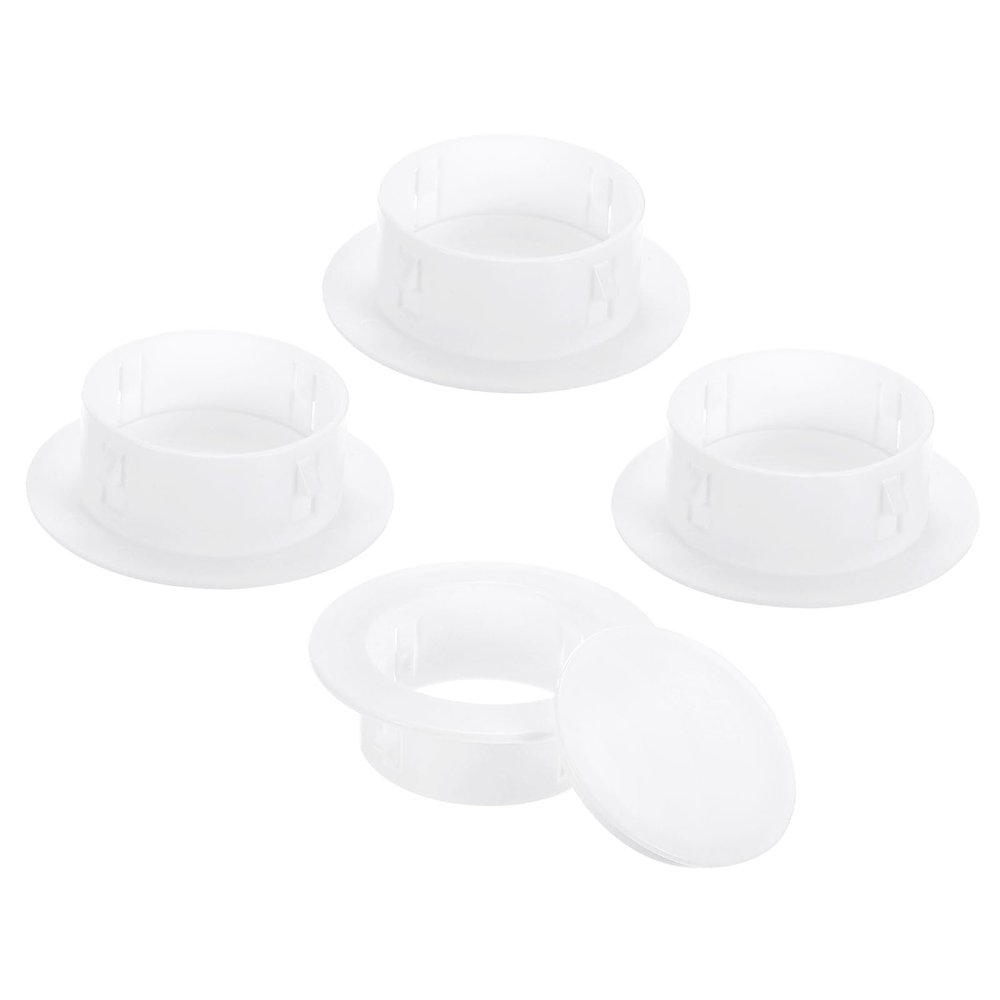 PATIKIL Air Conditioning Wall Hole Cover, 4Pcs Air Conditioner Blocking Hole Plug Decoration Water Pipe Sealing Plate Cover for 3.2" - 3.6" Diameter Hole, White