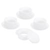PATIKIL Air Conditioning Wall Hole Cover, 4Pcs Air Conditioner Blocking Hole Plug Decoration Water Pipe Sealing Plate Cover for 3.2" - 3.6" Diameter Hole, White view 1