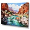 Masterpiece Wall art decor, Masterpiece Wall Art, Nevada Canyon River Desert Oasis, Brown Large Modern Canvas wall art, 40x30 inches view 1