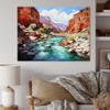 Masterpiece Wall art decor, Masterpiece Wall Art, Nevada Canyon River Desert Oasis, Brown Large Modern Canvas wall art, 40x30 inches view 2