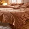 HandloomBazzar 100% Cotton Hand Tufted Textured Duvet Cover Boho Bedding Comforter Cover Set of 3 Pieces with Corner Ties & Zip Closures (Terracotta (Design 1), Over Size 120" x 120") view 2