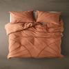 HandloomBazzar 100% Cotton Hand Tufted Textured Duvet Cover Boho Bedding Comforter Cover Set of 3 Pieces with Corner Ties & Zip Closures (Terracotta (Design 1), Over Size 120" x 120") view 3