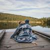 Off the Grid Inca Aztec Throw Blanket | Southwest Indian Navajo Boho Style | Native Woven Western Cover for Camping, Bedding, Couch (King, Condor Gray) view 3