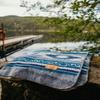 Off the Grid Inca Aztec Throw Blanket | Southwest Indian Navajo Boho Style | Native Woven Western Cover for Camping, Bedding, Couch (King, Condor Gray) view 4
