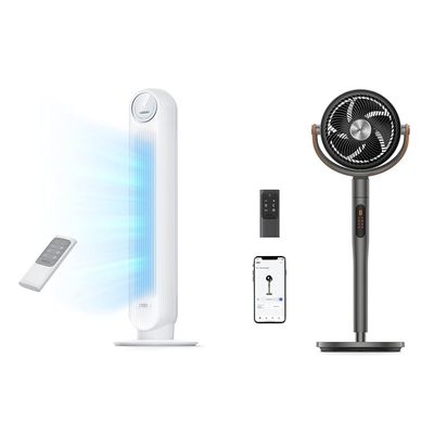 Dreo Tower Fan 25ft/s Quiet Oscillating Fan with Pedestal Fan Remote Control 43'' Standing Fan