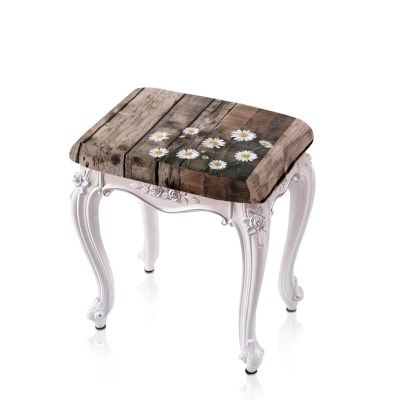 Cugasmaru Daisy Wood Print Stretch Stool Covers 2PCS Soft Rectangle Bar Stool Covers Vanity Stool Cover Washable Counter Stool Covers Stool Cushion Slipcover