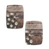 Cugasmaru Daisy Wood Print Stretch Stool Covers 2PCS Soft Rectangle Bar Stool Covers Vanity Stool Cover Washable Counter Stool Covers Stool Cushion Slipcover view 2