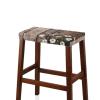 Cugasmaru Daisy Wood Print Stretch Stool Covers 2PCS Soft Rectangle Bar Stool Covers Vanity Stool Cover Washable Counter Stool Covers Stool Cushion Slipcover view 4