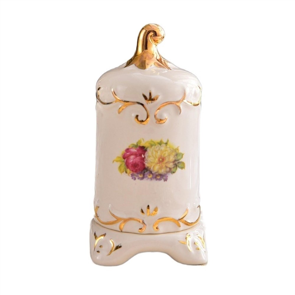 Toothpick Holder Creative Retro Toothpick Jar Ceramic Toothpick Dispenser Home Floss Container Cotton Swab Storage Box Toothpick Dispenser