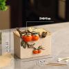 BABETRUE Toothpick Holder Toothpick Box with Lid Creative Multifunctional Compartment Cotton Swab Box Toothpick Storage Box Desktop Decoration Toothpick Dispenser(A) view 2