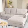 H.VERSAILTEX Super Stretch Individual Chaise Cover Sectional Couch Covers for L Shaped Sofa Both Left/Right Featuring Thick Jacquard Textured Twill Fabric (1 Piece Chaise Cover Large, Ivory) view 3