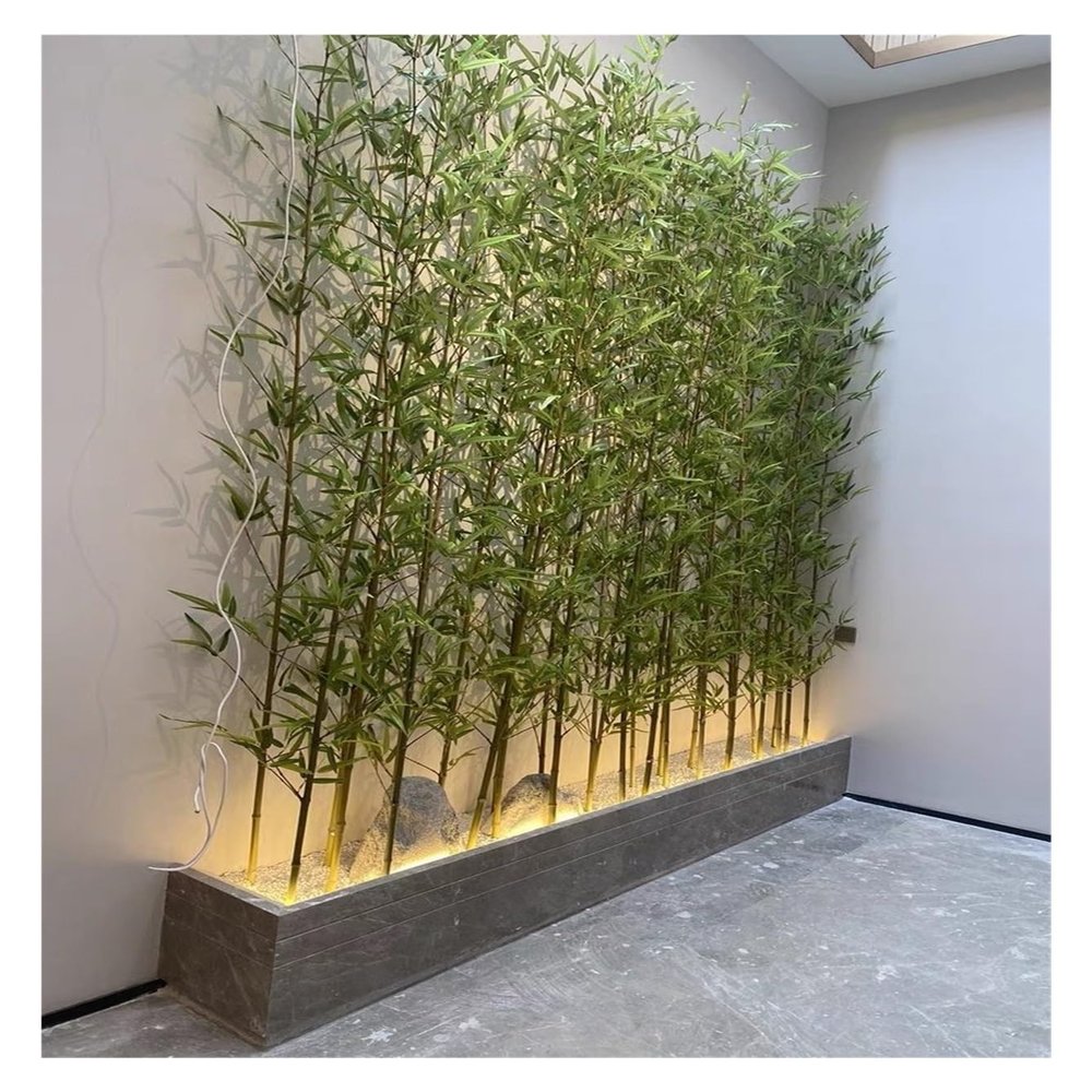 3ft 4ft 5ft 6ft 6.5ft 7ft Extra Tall Artificial Bamboo Plants Trees with Bamboo Trunks, Stems and Leaves - Fake Bamboo Silk Faux Tree Garden Fence Privacy Screen DIY Decor Outdoor Indoor(Pack of 100,2
