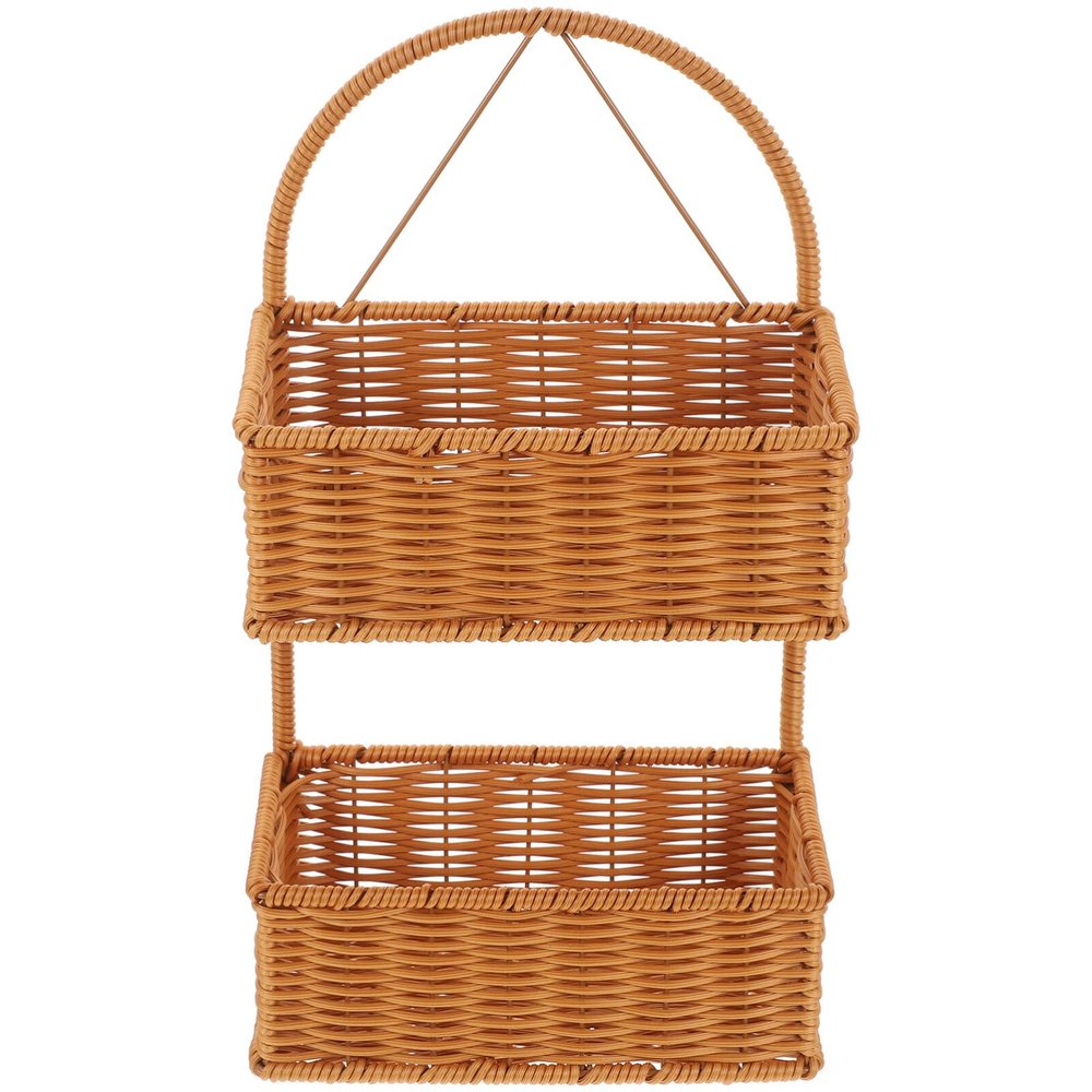 Luxshiny Woven Wall Hanging Basket Boho Style Rattan Laundry Storage Basket for Bathroom Kitchen Door Living Room