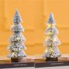 2pcs Artificial Mini Christmas Tree with LED String Light Christmas Decoration Ornaments Tabletop Wooden Base Small Pine Tree for Home Office Desktop Decor Winter Holiday Xmas Party Favors view 1