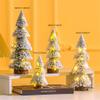2pcs Artificial Mini Christmas Tree with LED String Light Christmas Decoration Ornaments Tabletop Wooden Base Small Pine Tree for Home Office Desktop Decor Winter Holiday Xmas Party Favors view 3