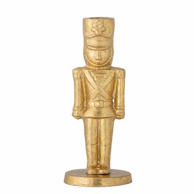 Bloomingville Vernon Candle Holder in The Shape of a Nutcracker in Gold Metal Height 18 cm Diameter 7 cm