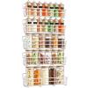 Mystozer 5 Pack Spice Rack Seasoning Organizer Wall Mount, Screw or Adhesive Hanging Shelf Basket Spice Organizer Shelf for Kitchen, White view 1