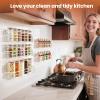 Mystozer 5 Pack Spice Rack Seasoning Organizer Wall Mount, Screw or Adhesive Hanging Shelf Basket Spice Organizer Shelf for Kitchen, White view 2