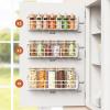 Mystozer 5 Pack Spice Rack Seasoning Organizer Wall Mount, Screw or Adhesive Hanging Shelf Basket Spice Organizer Shelf for Kitchen, White view 3