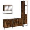KCCKOM 4 Piece Bathroom Furniture Set Smoked Oak Engineered Wood,Versatile Bathroom Furniture Set with Spacious Storage for a Tidy and Stylish Bathroom view 2