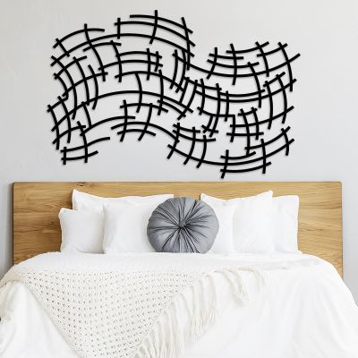 Abstract Wall Art, Metal Line Art Wall Decor, Modern Art Wall Decor, Abstract Art Wall Decor, Metal Wall Art, Minimalist Wall Art, Line Art Wall Decor, Wall Decor Living Room (59" x38"|150x98cm, Black)