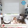 Moonice Cordless Roman Shades for Windows Blackout Waterproof Fabric Roman Blinds for Indoor Windows, Privacy Thermal Insulated Linen Roman Shades for Bedroom Home Office, Light Gray view 2
