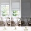 Moonice Cordless Roman Shades for Windows Blackout Waterproof Fabric Roman Blinds for Indoor Windows, Privacy Thermal Insulated Linen Roman Shades for Bedroom Home Office, Light Gray view 4