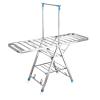 Stainless Steel Floor Folding Clothes Rack, Height Adjustable Wings with Hooks, Easy to Assemble (72") view 1