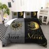 Ntlfup Moon and Sun Bedding Set Full Size Boho Style 3pcs Bedding Set, Grey and Black Comforter Home Decoration view 1