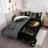 Ntlfup Moon and Sun Bedding Set Full Size Boho Style 3pcs Bedding Set, Grey and Black Comforter Home Decoration view 2